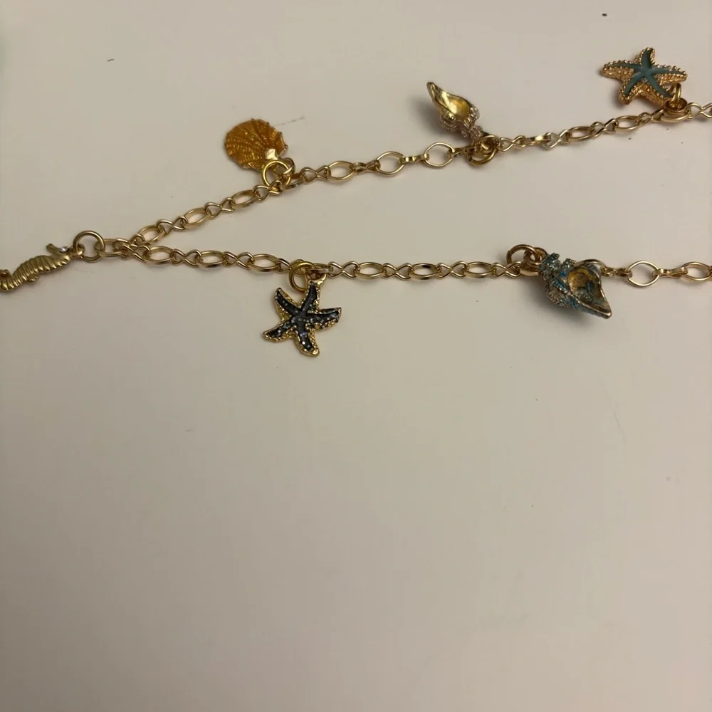 Beach Necklace, Shells, Gold Chain 20